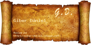 Giber Dániel névjegykártya